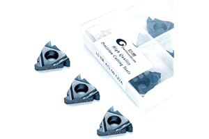 DelitonGude 10Pcs 16ER AG60 CNC Lathe Indexable Threading Carbide Insert Blade for Metal(16ER AG60 LDA)