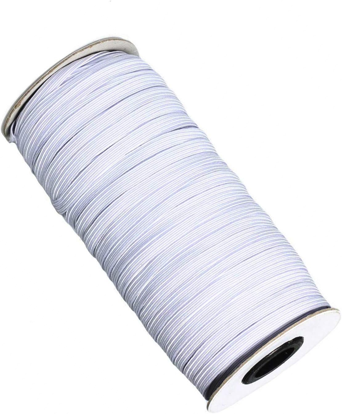 Abbaoww 1/4 Inch 70 Yards Braided Elastic, Springy Stretch Braided Elastic Cord Elastic Band, White