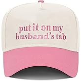 Put It On My Husband's Tab Funny Trucker Hats Women Vintage Adjustable Baseball Cap Embroidery Fashion Trucker Hat
