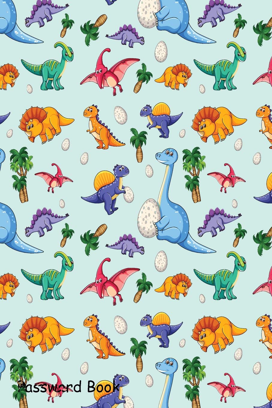 Password Book: Include Alphabetical Index With Dinosaur on seamless