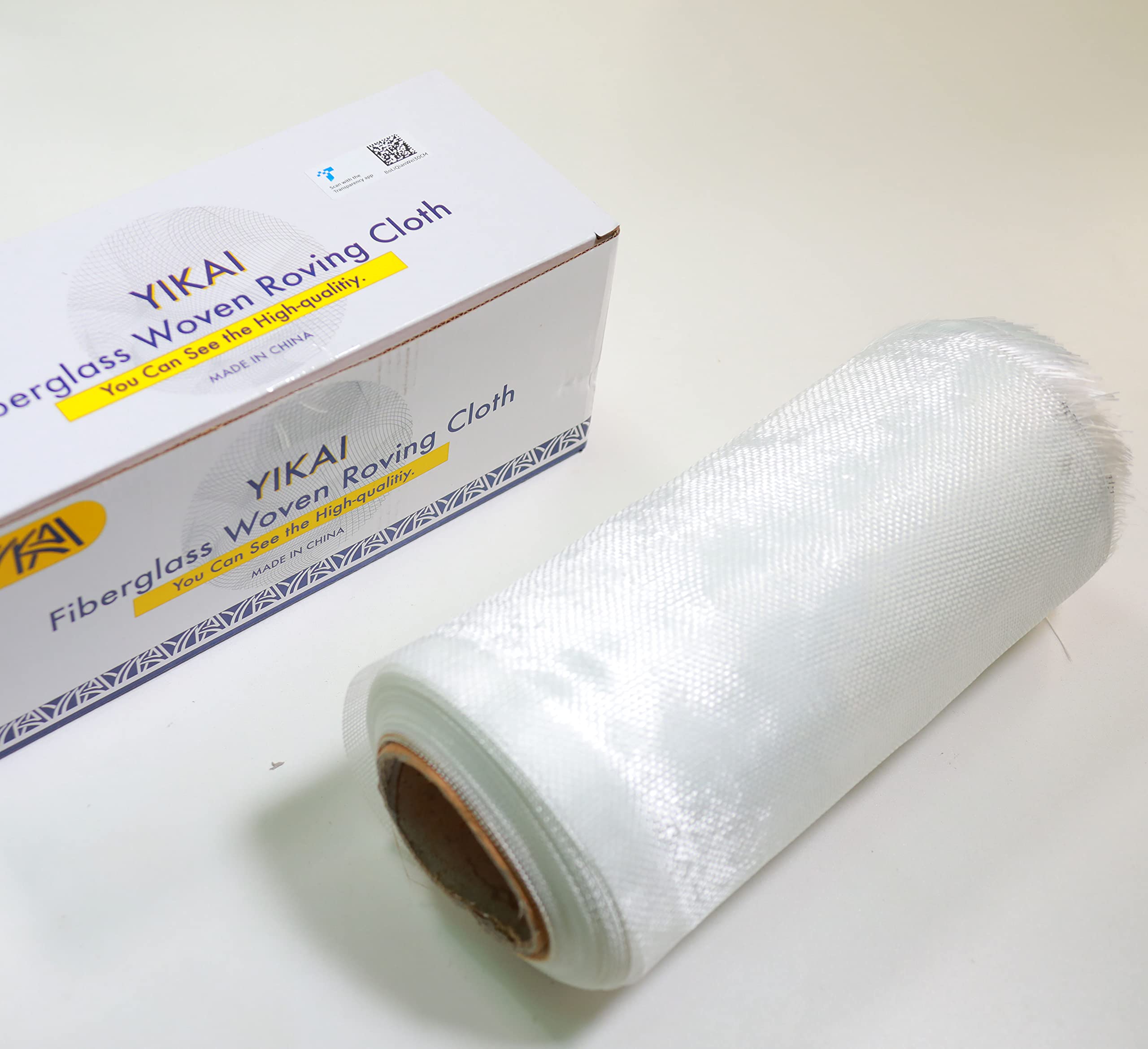 Yikai Fiberglass Woven Roving Cloth (2.6 Oz, Plain Weave), 11.8"inch x 164'feet (30cm x 50m) Long for Boat & Pool Repair