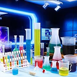 Kingdder 58 Pcs Plastic Beakers Set Include 6