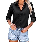 betterTime Button Down Shirts for Women Wrinkle Resistance Dress Shirts Collared Long Sleeve Formal Tops