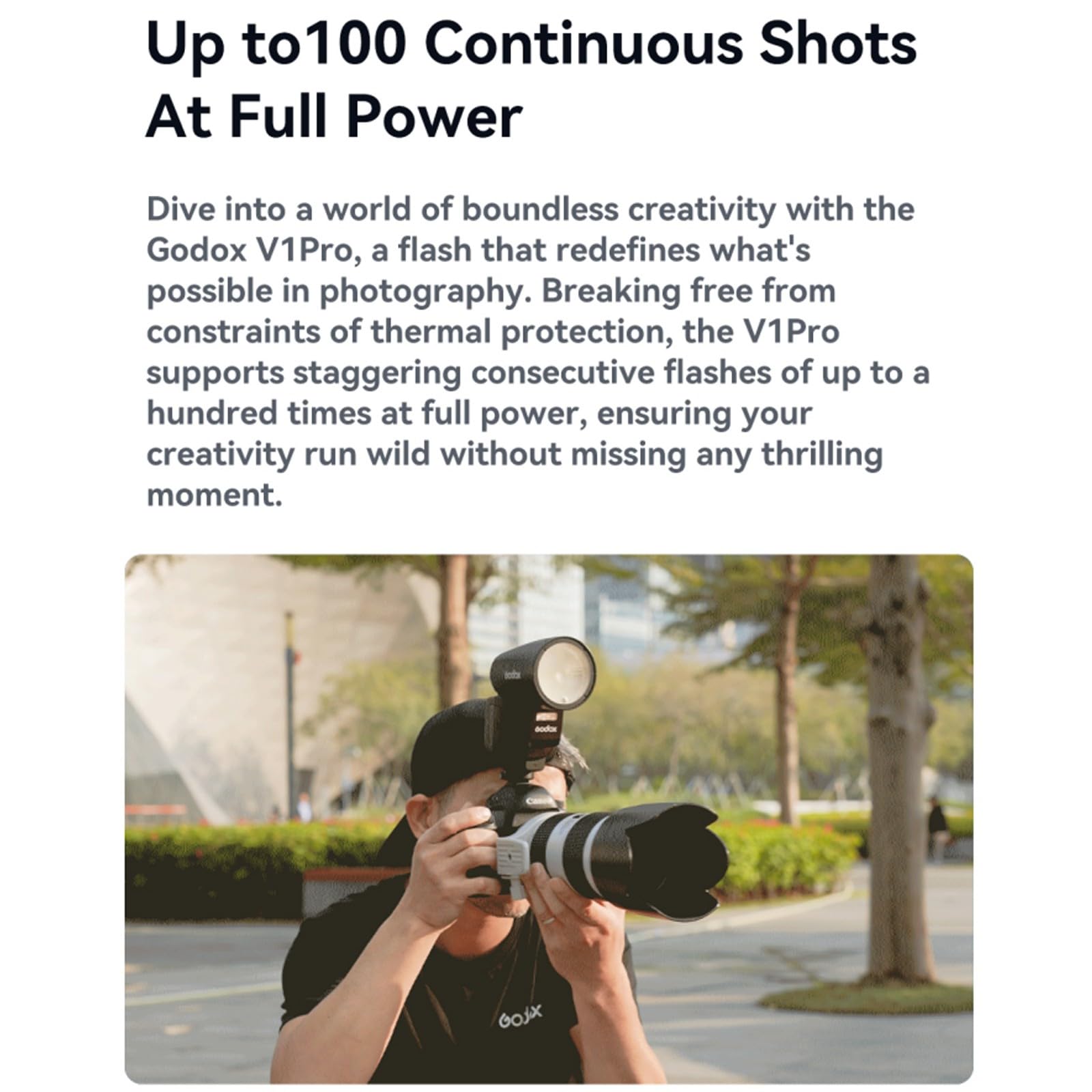 V1 V1Pro C Flash for Canon Camera TTL Speedlight, 1/8000 HSS 500 Full Power Flashes, 1.3s Recycle Time, 2.4G Wireless with External Flash SU-1 for Canon EOS Cameras(Godox V1-C Upgraded, V1Pro-C)