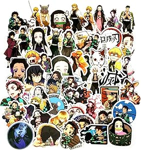 50PCS Demon Slayer Stickers,Waterproof Decals Cartoon Anime Stickers for Phone,Water Bottle,Laptop,Skateboard,Motorcycle,Car,Bike,Luggage (50PCS Demon Slayer Stickers)
