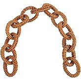 FOMIYES Rattan Woven Chain Link Decor 16.92In Rustic Decorative Chain for Wall Hanging Coffee Table Decoration Boho Style Home Art Craft