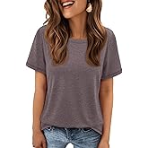 MIROMIHO Womens Short Sleeve Round Neck Shirts Summer Top Fashion Basic Tee