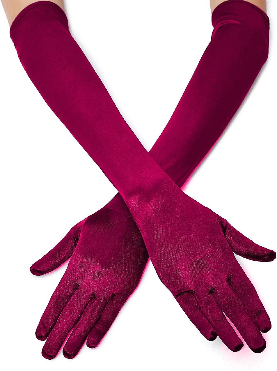 1920s Opera Satin Long Gloves 19.5" Elbow Length,12BL