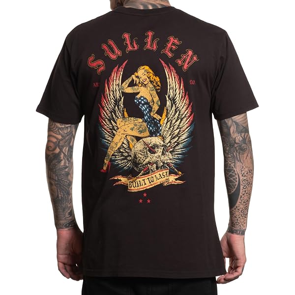 Sullen Men's Eagle Badge Americana Graphic Short Sleeve Tee - Black - View #4