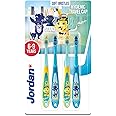 Jordan* Step 3 Kids Toothbrush, 6-9 Years, Soft Bristles, BPA Free - 4 Pack - Blue & Green