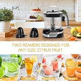 Aigostar 1.2L Orange Juicer with LED Lamp Two Cones Two Way Rotation Black view 2