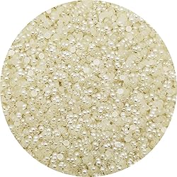 INSPIRELLE 6000pcs 4mm Ivory Flat Back Half Round