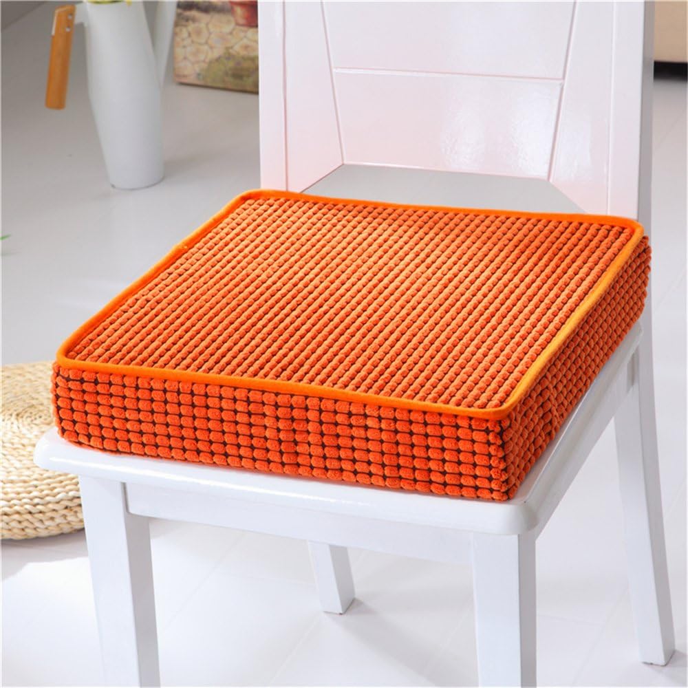 SHINGONE Square Non-Slip Seat Cushion Chair Pads for Indoor Outdoor, Soft Memory Foam Pads for Home Office Chair Cushion, 16" x 16" Orange