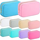 Sweetude 10 Pieces Nylon Makeup Bag Cosmetic Bags for Women Reusable Makeup Organizer Bag Cosmetic Travel Bag Big Capacity Toiletry Travel Organizer with Zipper(Colorful)