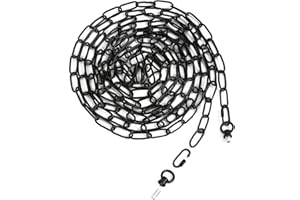 Voguad 19 Feet Black Chain for Hanging Lamp, Decorative Lighting Fixture, Extension for Pendant Light, Ceiling Fan, Chandelier - Load Capacity 65 Lbs