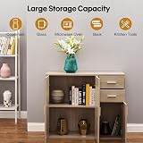 Panana Sideboard Storage Cupboard Cabinet Unit with Doors and Drawers (Light view 3