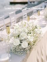 N&T NIETING 50pcs Artificial White Roses Real Touch Foam Flowers DIY Wedding view 3