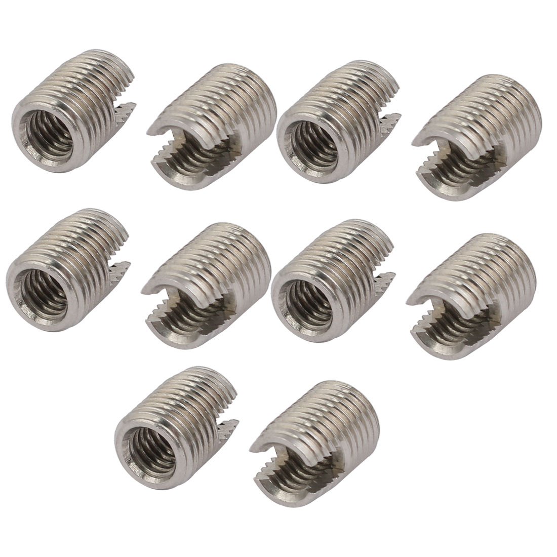 sourcingmap M6x12mm 304 Stainless Steel Self Tapping Slotted Thread Insert 10pcs