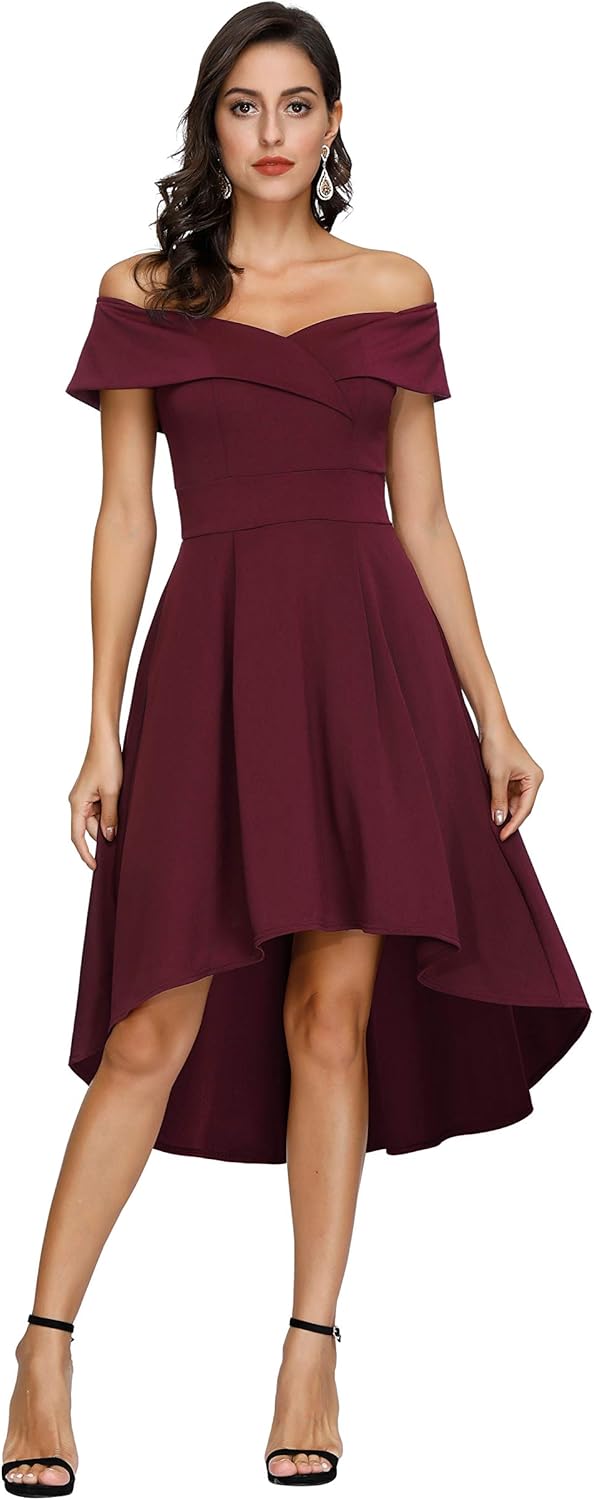 Off-The-Shoulder High Low Wedding Guest Dresses