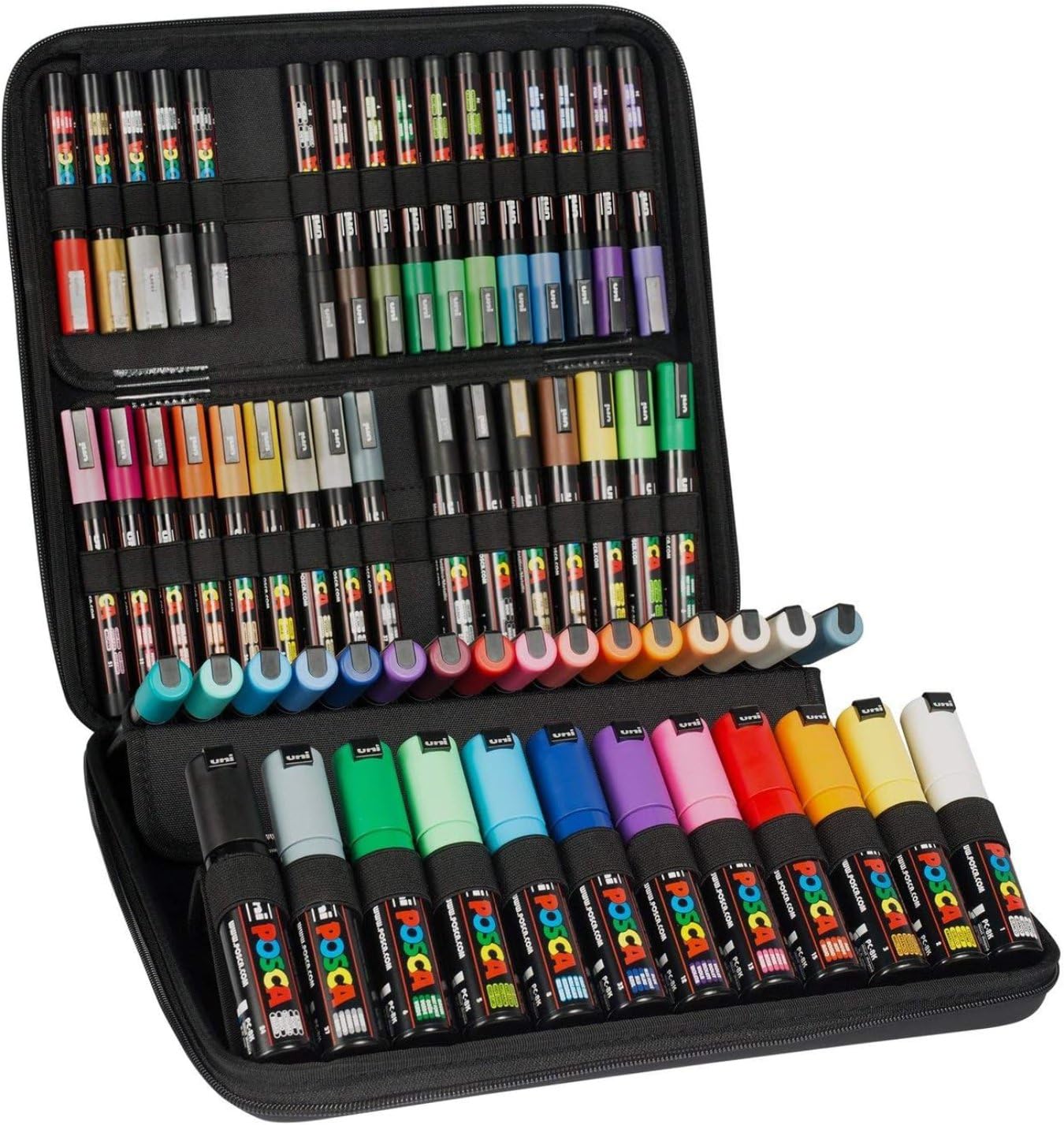 uni-ball Posca 186808 60-Piece Marker Pen Set with Case