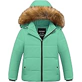 Chrisuno Girl's Water Resistant Winter Coats Warm Fleece Lined Outwear Ski Snow Jacket With Removable Hood