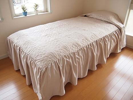 Amazon パリス ベッドスプレッド ベッドカバー キング K 幅190cm 長さ280cm 高さ45cm ベージュ ベッドカバー オンライン通販