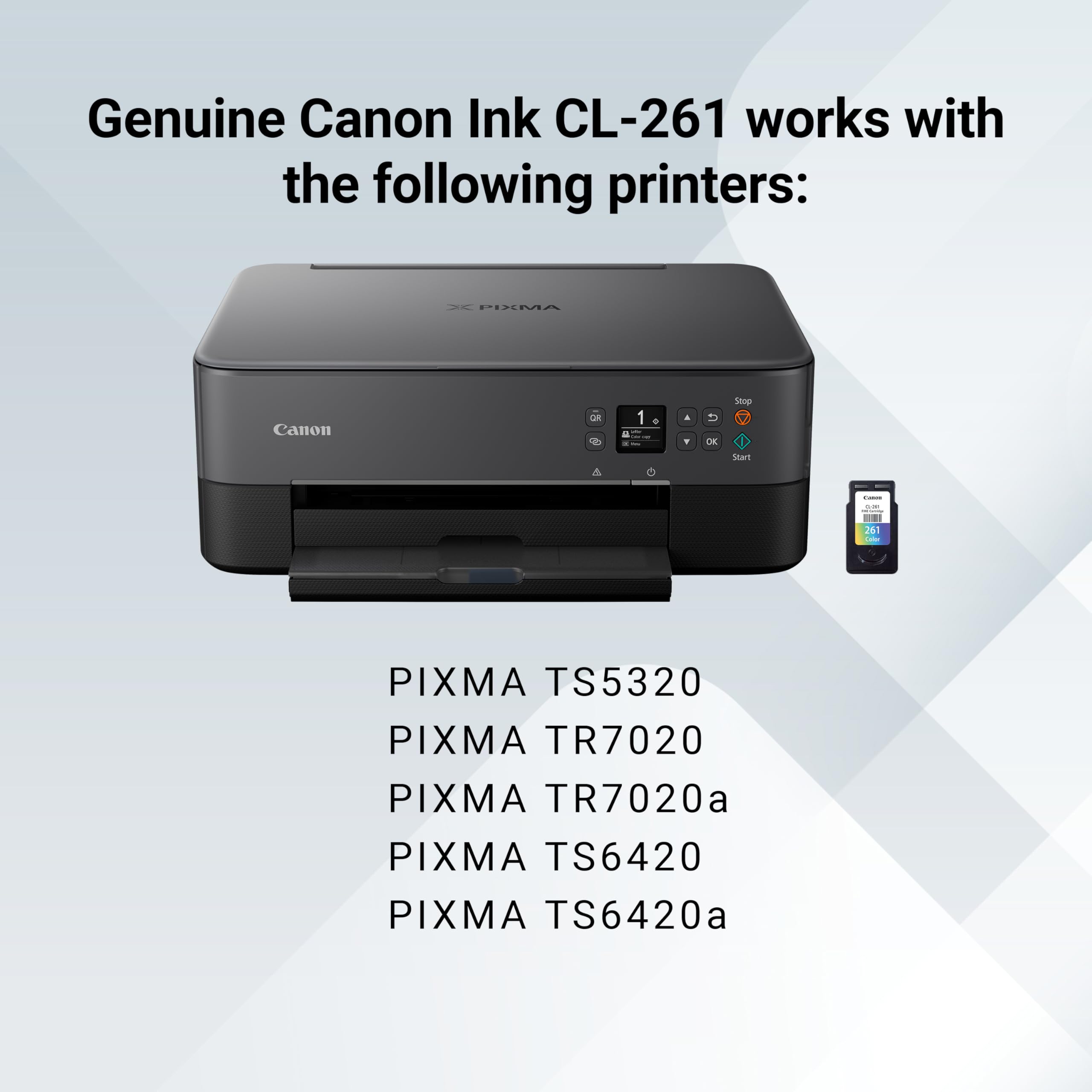 Canon CL-261 Genuine Color Ink Cartridge, Compatible with TS5320/6420/6420a,TR7020/7020a