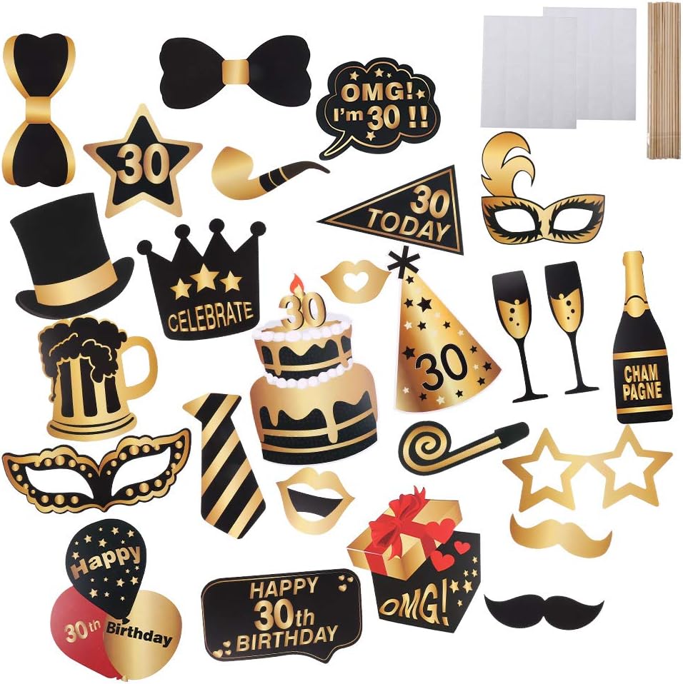 26pcs Funny Photo Booth Party Props Selfie Frame Diy Birthday Table Decorations Party Supplies Kit For