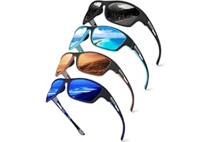 KUGUAOK 4PACK Polarized Sports Sunglasses for Men Fishing UV Protection Sun Glasses Women Wrap Around Running Goggles