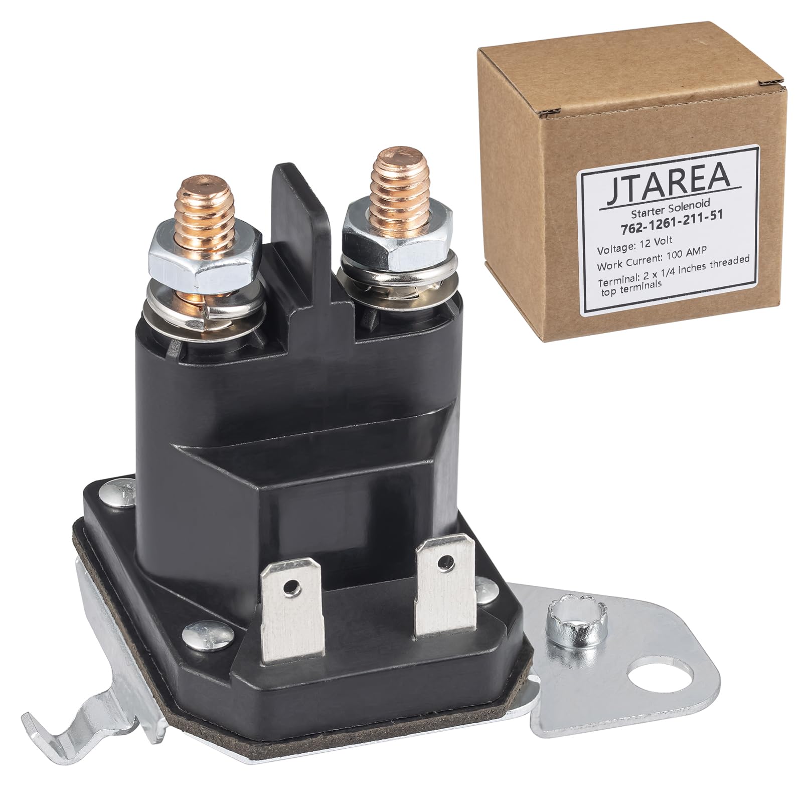 JTAREA 762-1261-211-51 762-1261-211-50 Electromagnetic Starter Motor 12 V Solenoid Relay Replaces Replacement for Craftsman 862-1241-211-12 532192507 Horn