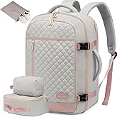 LOVEVOOK Travel Backpack for Women, Carry on Backpack for Airplanes,TSA Personal Item Travel Bag fits 15.6" Laptop,Travel Essentials Carry On Bag Flight Approved with 3 Packing Cubes