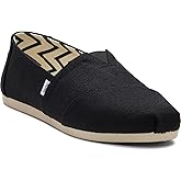 Toms Womens Classic Alpargata with Heritage Canvas Black/White 6 Medium