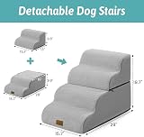 COZY KISS Dog Stairs 4 Step 19.7 in Grey Foam Bed Sofa Ramp view 2