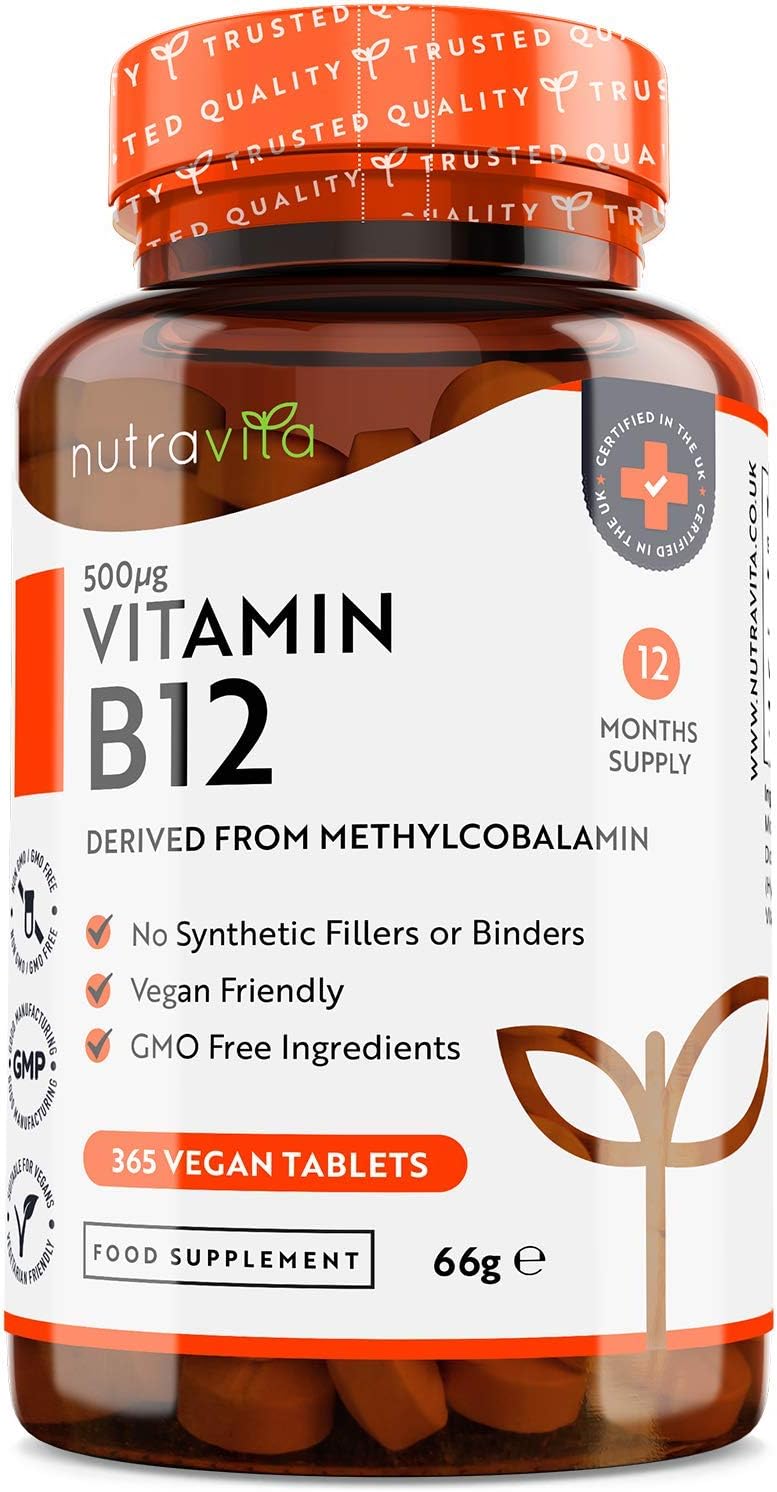 Vitamin B12 500mcg 365 Tablets (1 Year Supply) of Vegan