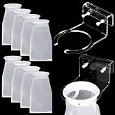 Ninehaoou 8 Pcs 4 Inch Filter Socks with Holder for Aquarium Pre Sump | 4" Ring Acrylic Socks Holder, 200&mu;m Nylon Mesh Filtration, Durable＆washable, for Saltwater, Freshwater, Reef &amp; Fish Tank