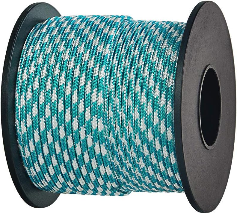 Brotree 2mm Paracord 3 Strands 30M 100% Nylon Rope Parachute Cord for Outdoor, Craft, DIY - 90kg Breaking Load (Lake Blue&white Camo)