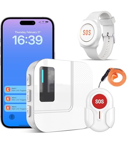 2 Sos Wifi Hub-uk bouton de panique wi-fi pour personnes âgées alerte d