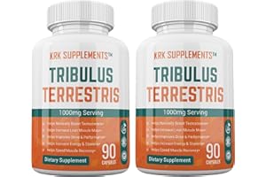 KRK SUPPLEMENTS 2 Bottles Tribulus Terrestris 1000mg Per Serving 180 Total Capsules