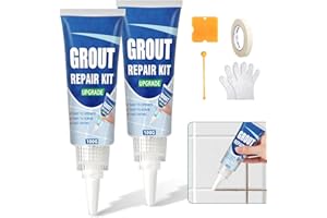 HALLDELI Tile Grout Repair Kit, 2 Pack White Fast Drying Grout Filler for Bathroom, Kitchen, Shower, Replace Grout Pen for Restore and Renew Tile Joints Line, Versatile Triple Use with Grout Sealer