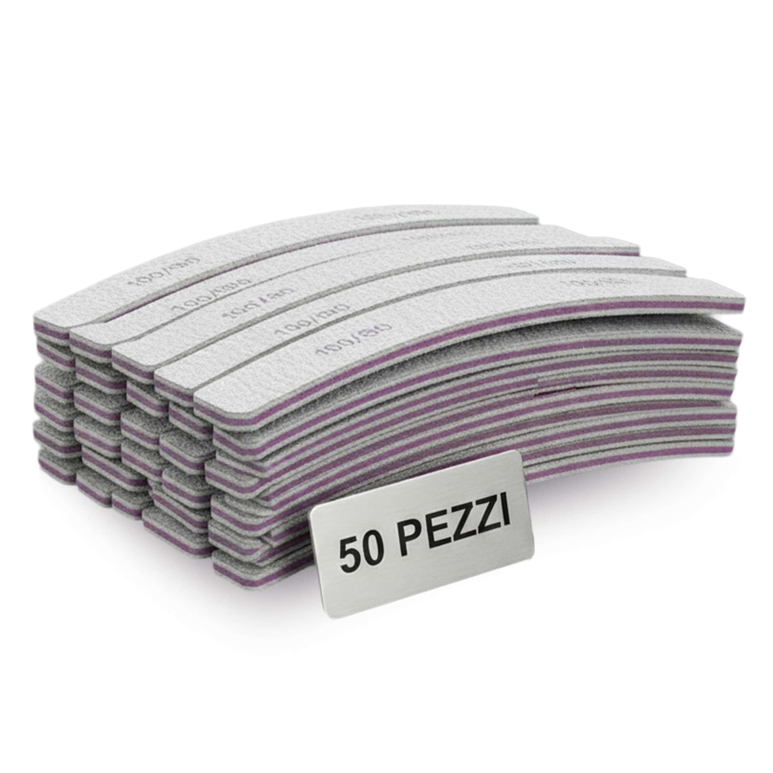 TEMPO DI SALDI 50 Half Moon Files Bilateral Grain 100/180 For Nail Art Reconstruction