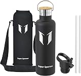 Super Sparrow 1000ml Insulated Stainless Steel Water Bottle with 2 Lids view 2