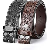 BELTROAD Western Leather Belt Strap for Men Women Cowboy Cowgirl Leather Mens Belts for Jeans Birthday Christmas Belt Gifts
