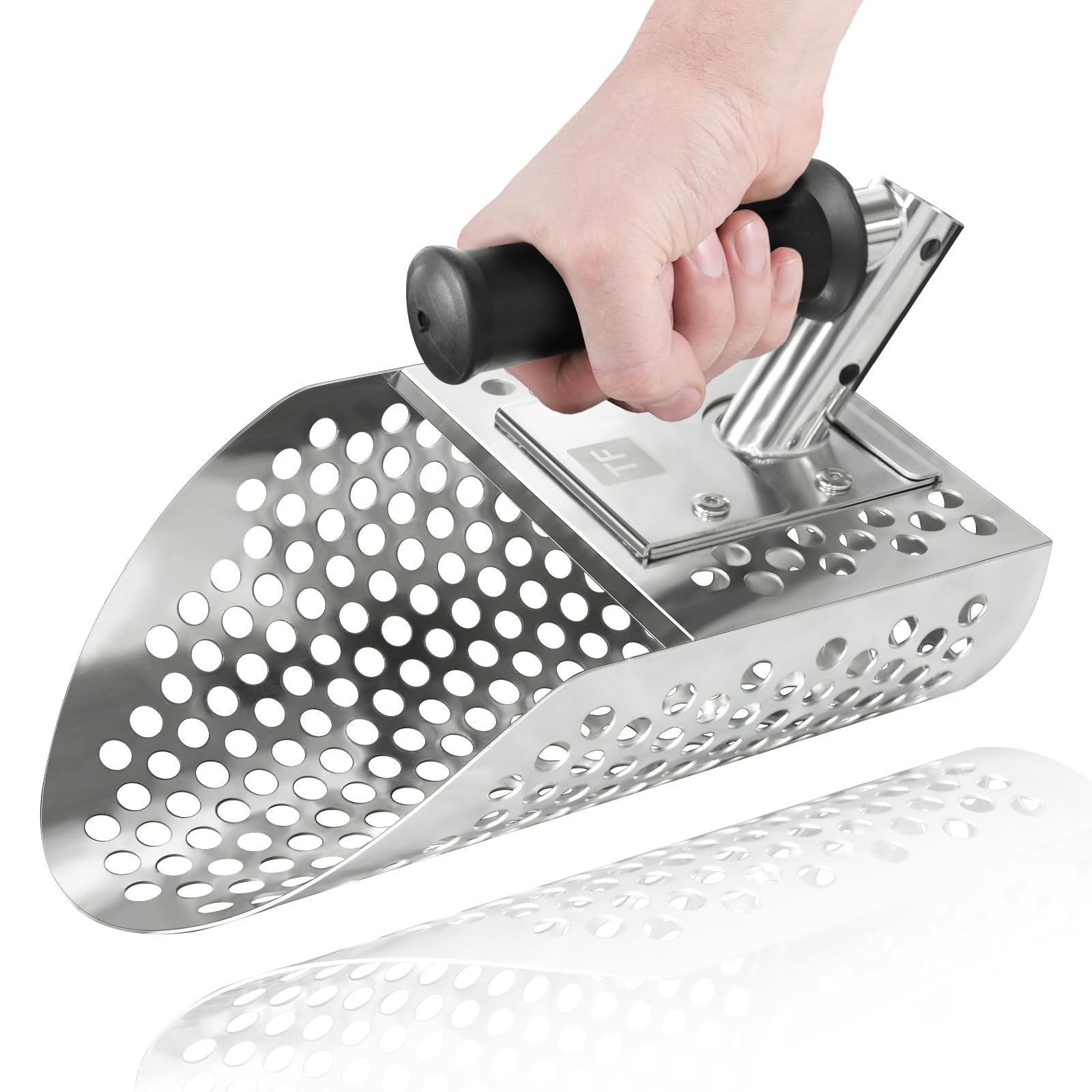 Photo 1 of Sand Scoop for Metal Detecting, Metal Detector Shovel, Stainless Steel Metal Detecting Accessories, Beach Sifter Sand Scoops, Digging Tool Fast Sifting Scoopers for Treasure Hunting Backyard