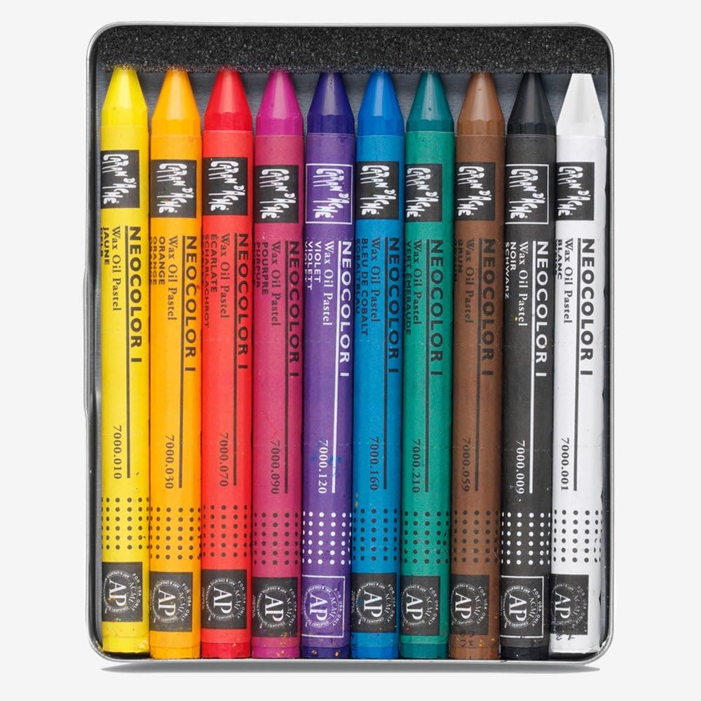 Neocolor I WaterResistant Wax Pastels, 10 colors