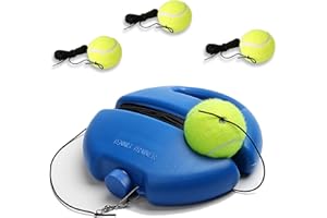 Tennis Trainer, 1Pc Portable Tennis Rebounder with 3 Long Rope Balls, Solo Tennis Training Equipment Practice Tennis Equipmen