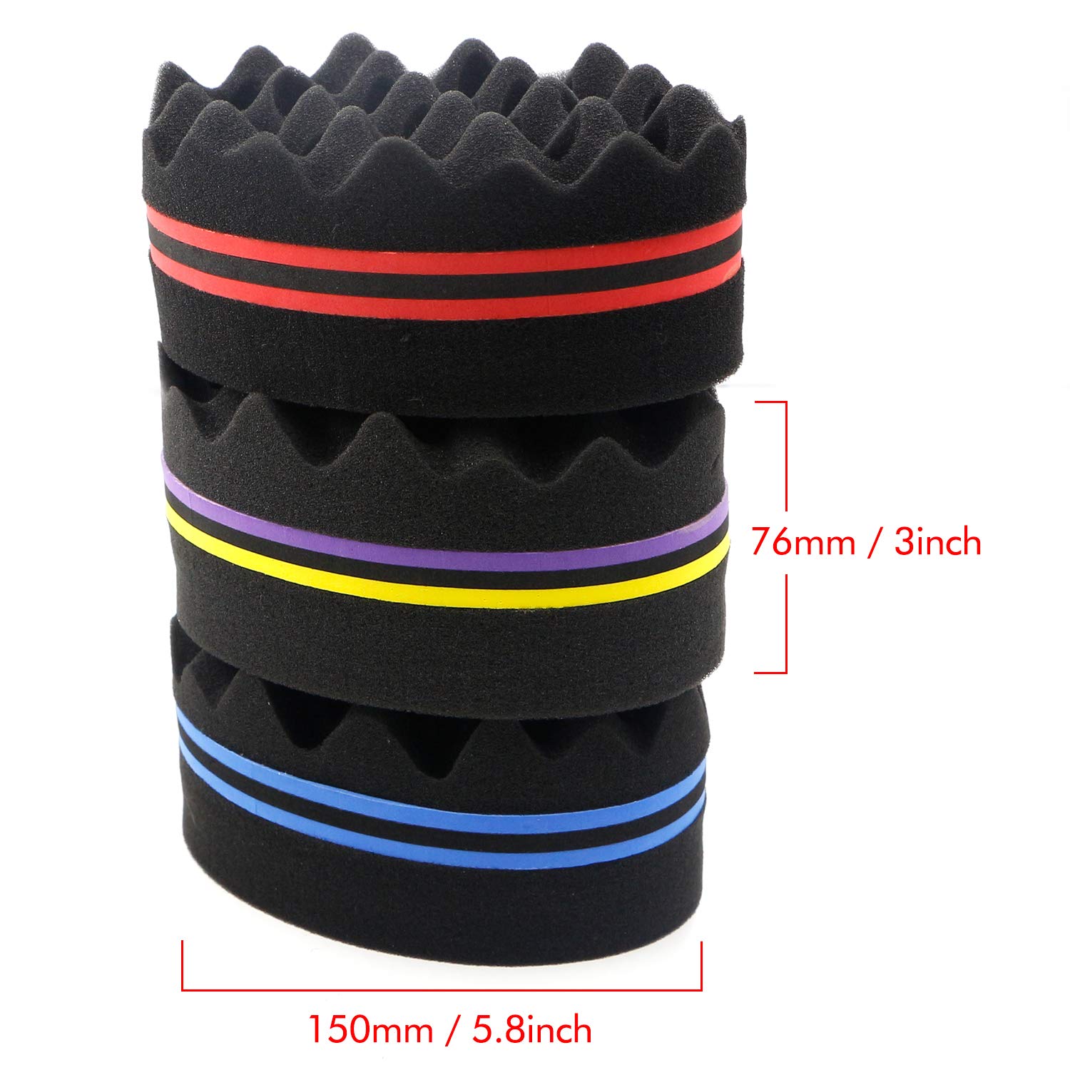 Parabirds Curl Twist Hair Sponge Double-Sided Hair Brush Afro Hair Comb(3PCS)