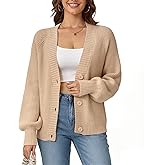 CIVECHOL Cardigan Sweaters for Women Trendy Chunky Sweater V-Neck Long Sleeve Button Oversized Casual Outwear Coats