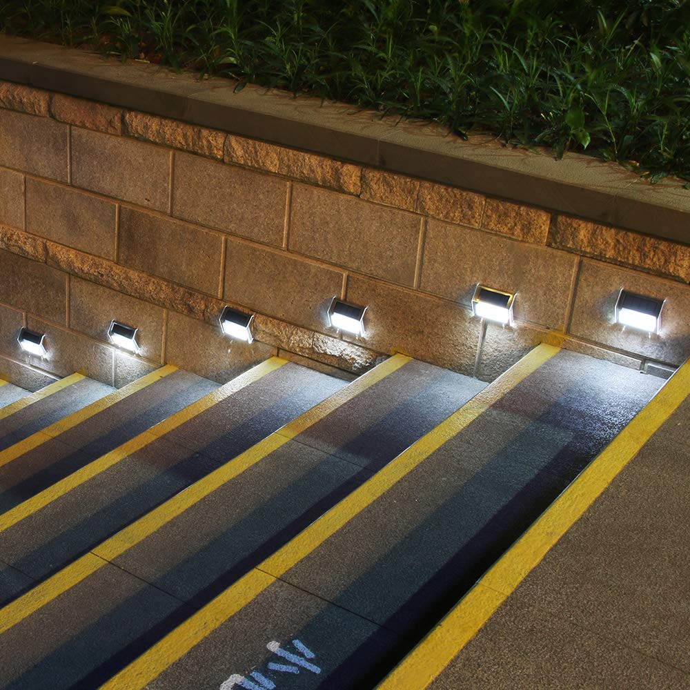thumbnail image 2 of SEWACC 4-Pack Solar Stair Lights - Outdoor LED Pathway Lamps With Warm Glow 2 of 11