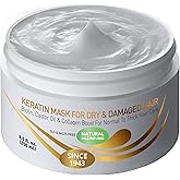 VITAMINS hair cosmetics Keratin Hair Mask Deep Conditioner for Dry Damaged Hair - Biotin, Collagen & Castor Oil Deep Conditioning, Repairs Split Ends & Restores Shine - For Thick Locks