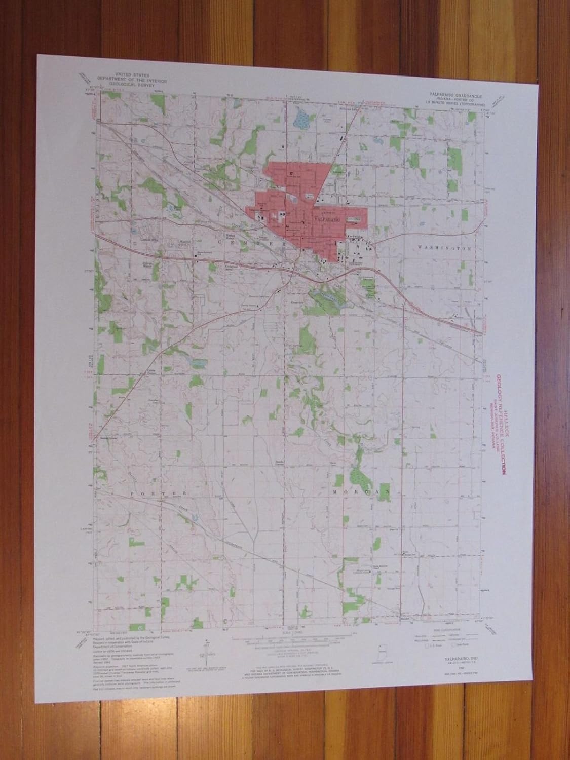 Valparaiso Indiana 1964 Original Vintage USGS Topo Map